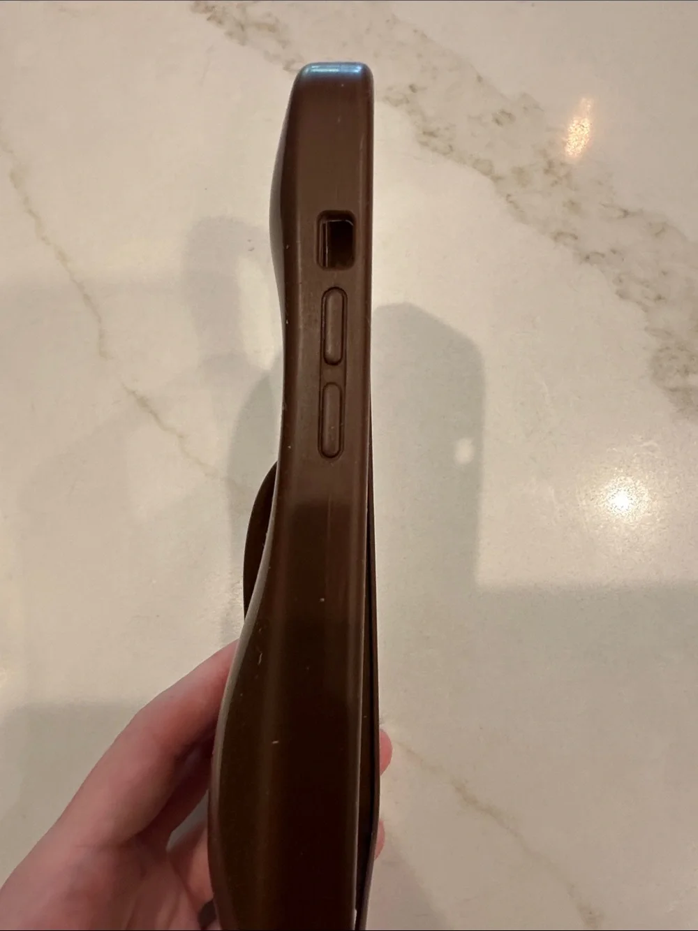 RHODE Chocolate Brown Silicone Phone Case with Built-In Finger Groove